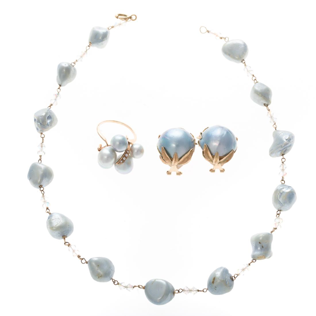 A Selection of Blue Pearl Jewelry in 14K Gold (1 of 5)