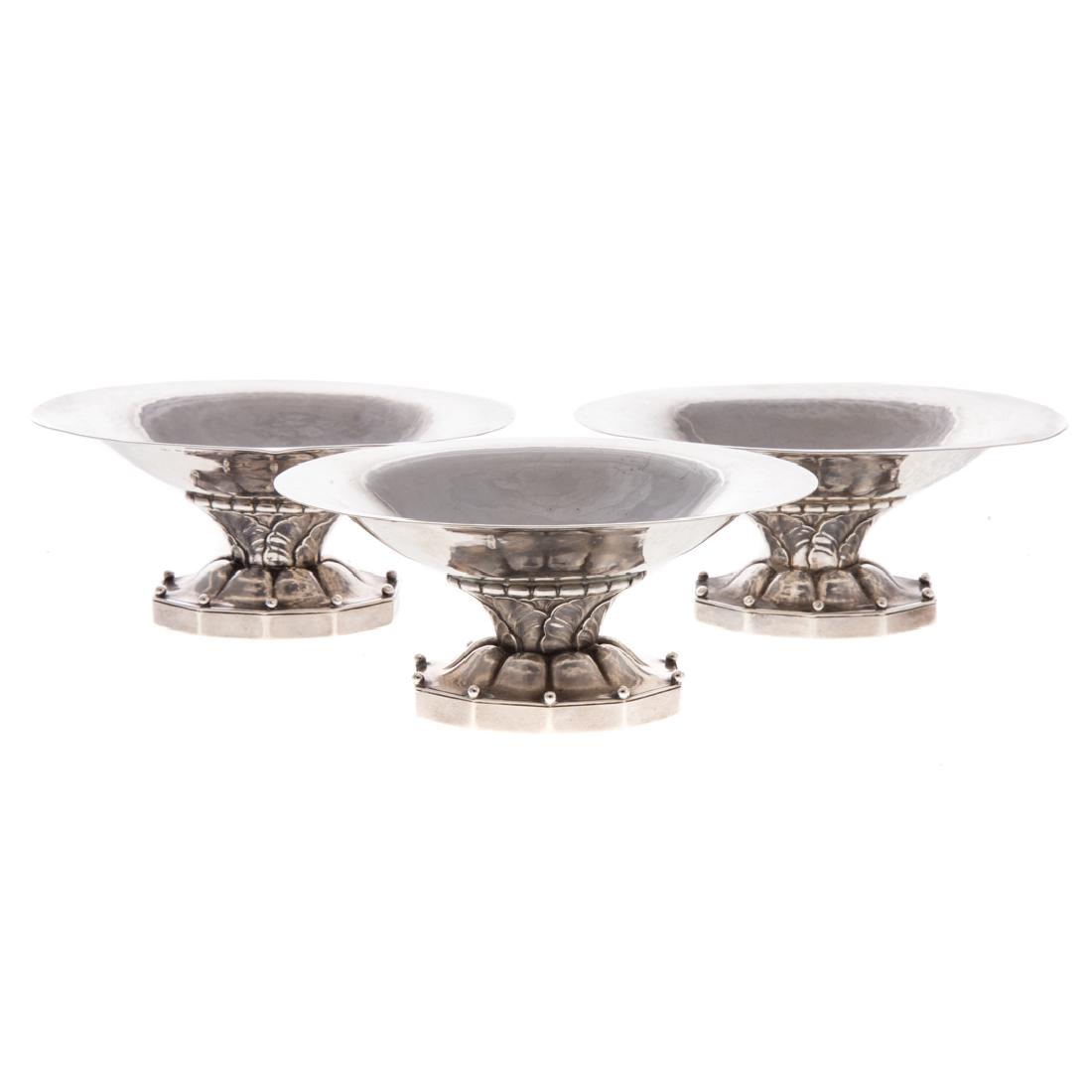 3 Georg Jensen sterling silver pedestal dishes (1 of 5)