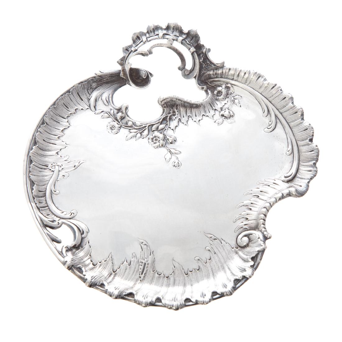 Rococo-style silver leaf-form dish (1 of 5)