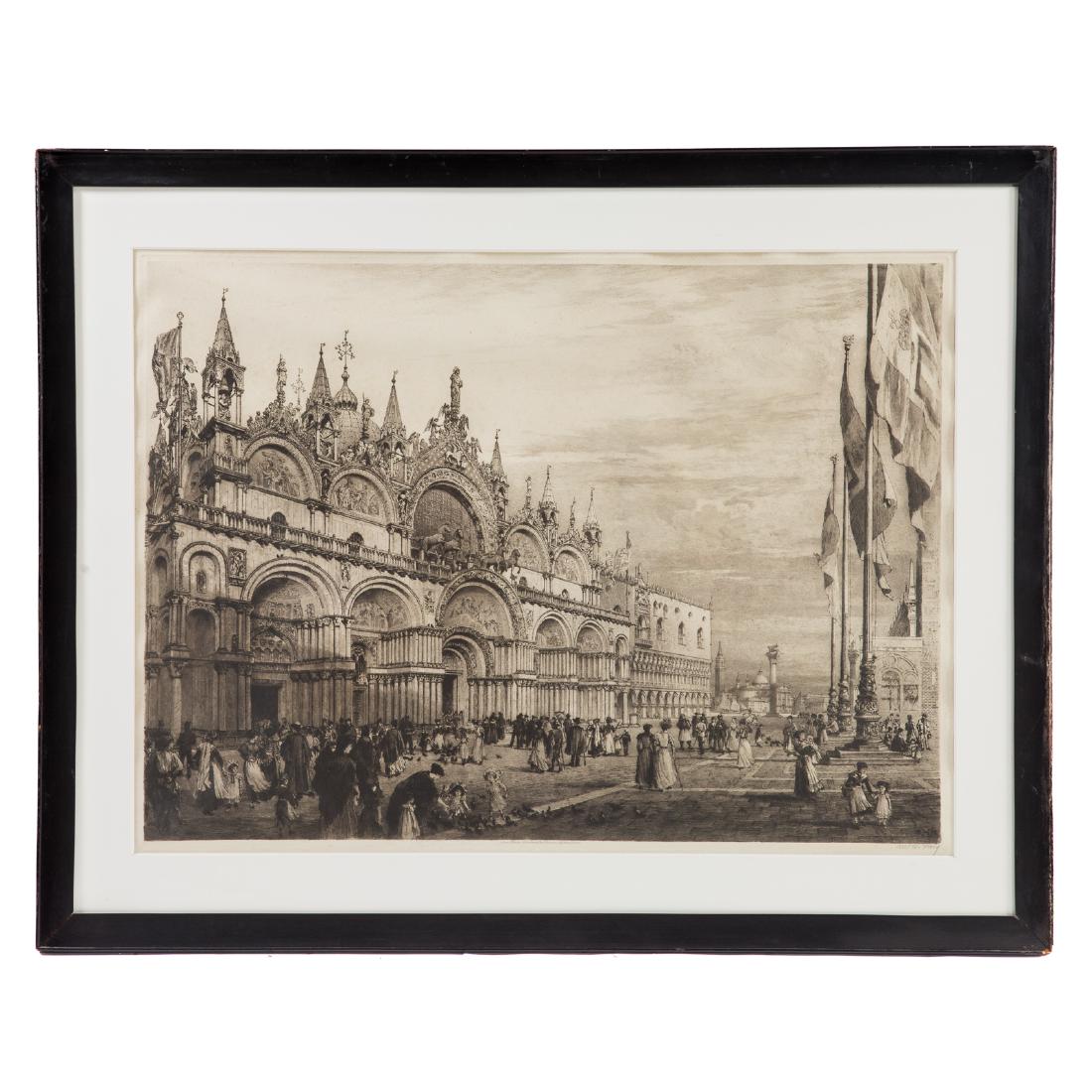 Axel H. Haig. "Piazza San Marco, Venice," etching (1 of 5)