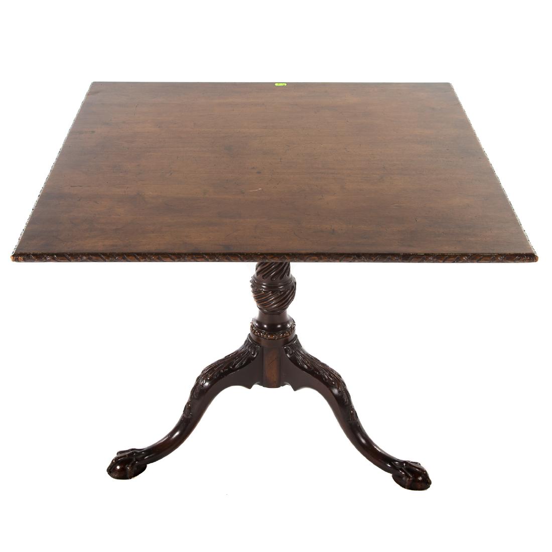 George III style carved mahogany tilt-top table (1 of 4)