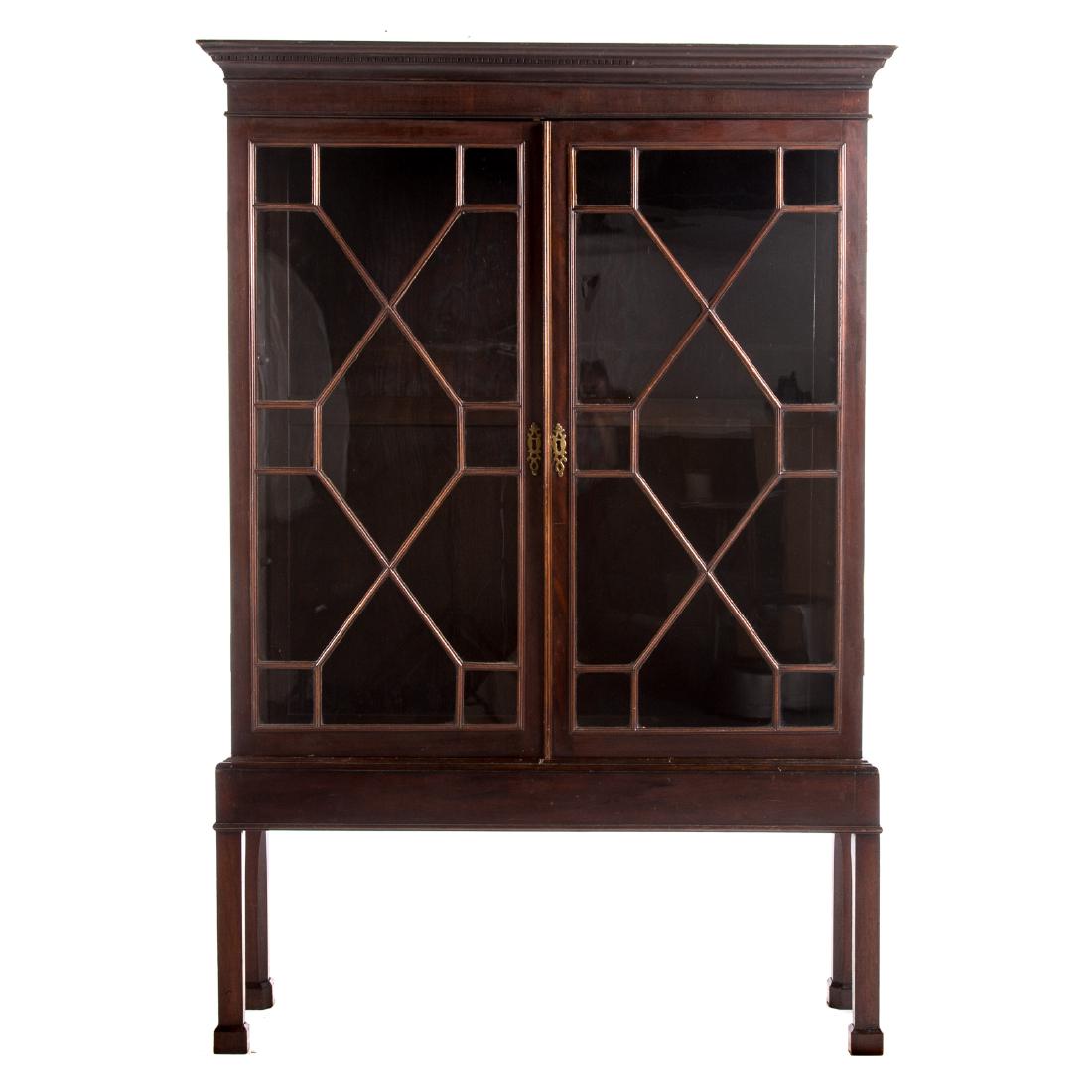 George III style mahogany cabinet on stand (1 of 4)