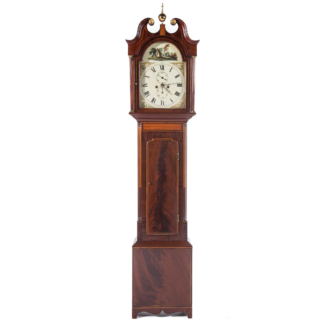 George III inlaid mahogany tall-case clock (1 of 5)