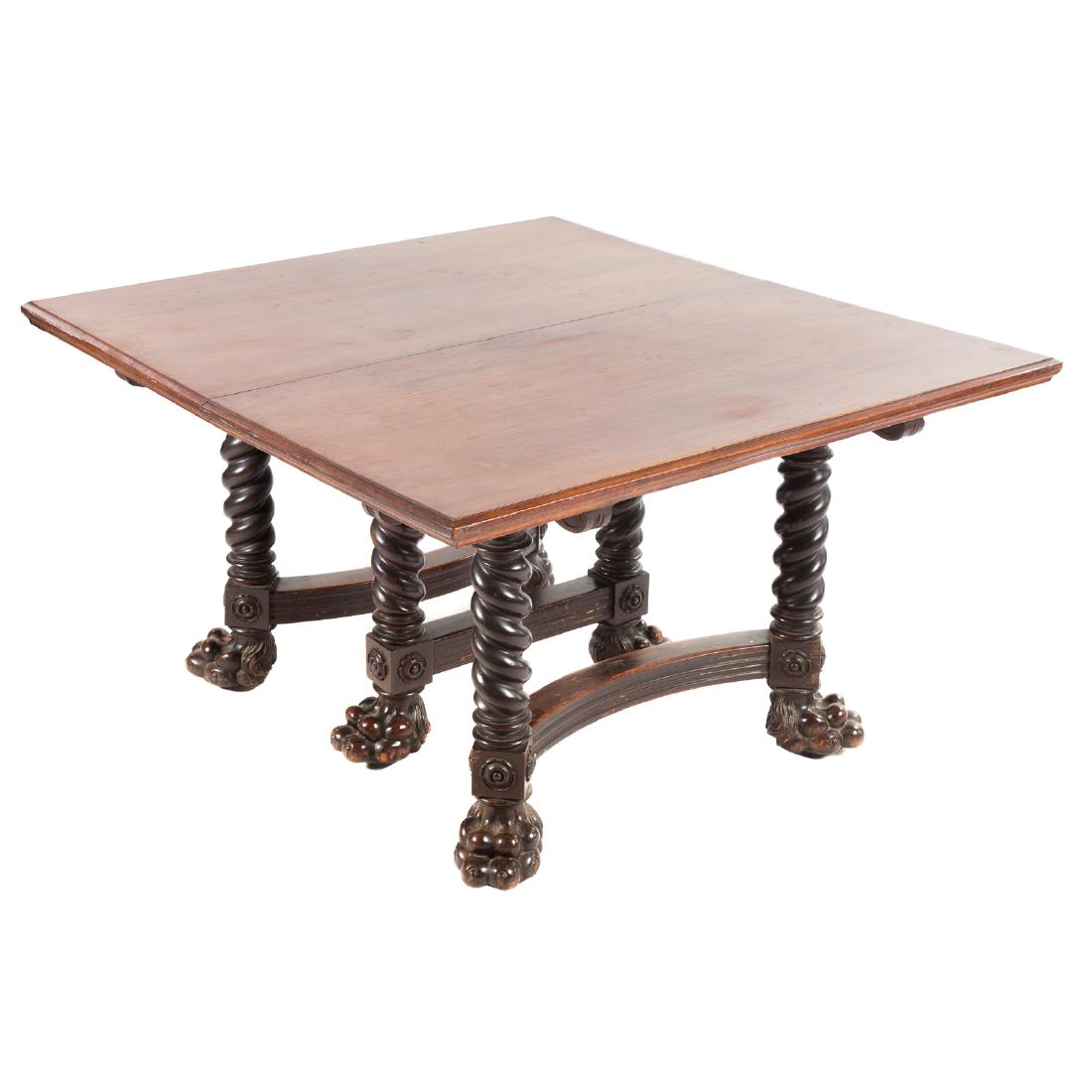 Baroque style mahogany dining table (1 of 5)
