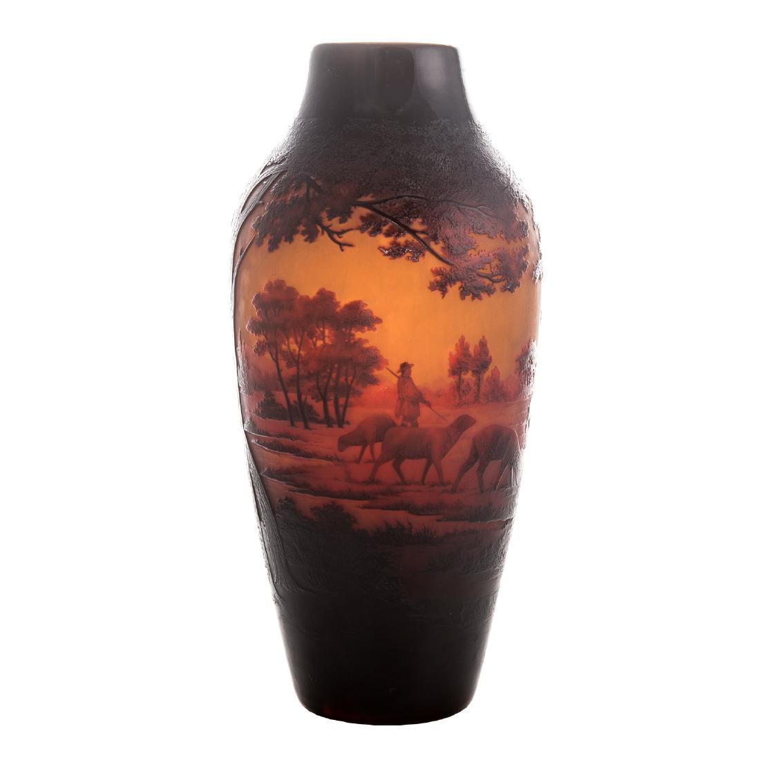 D' Argental acid etched cameo glass vase (1 of 6)
