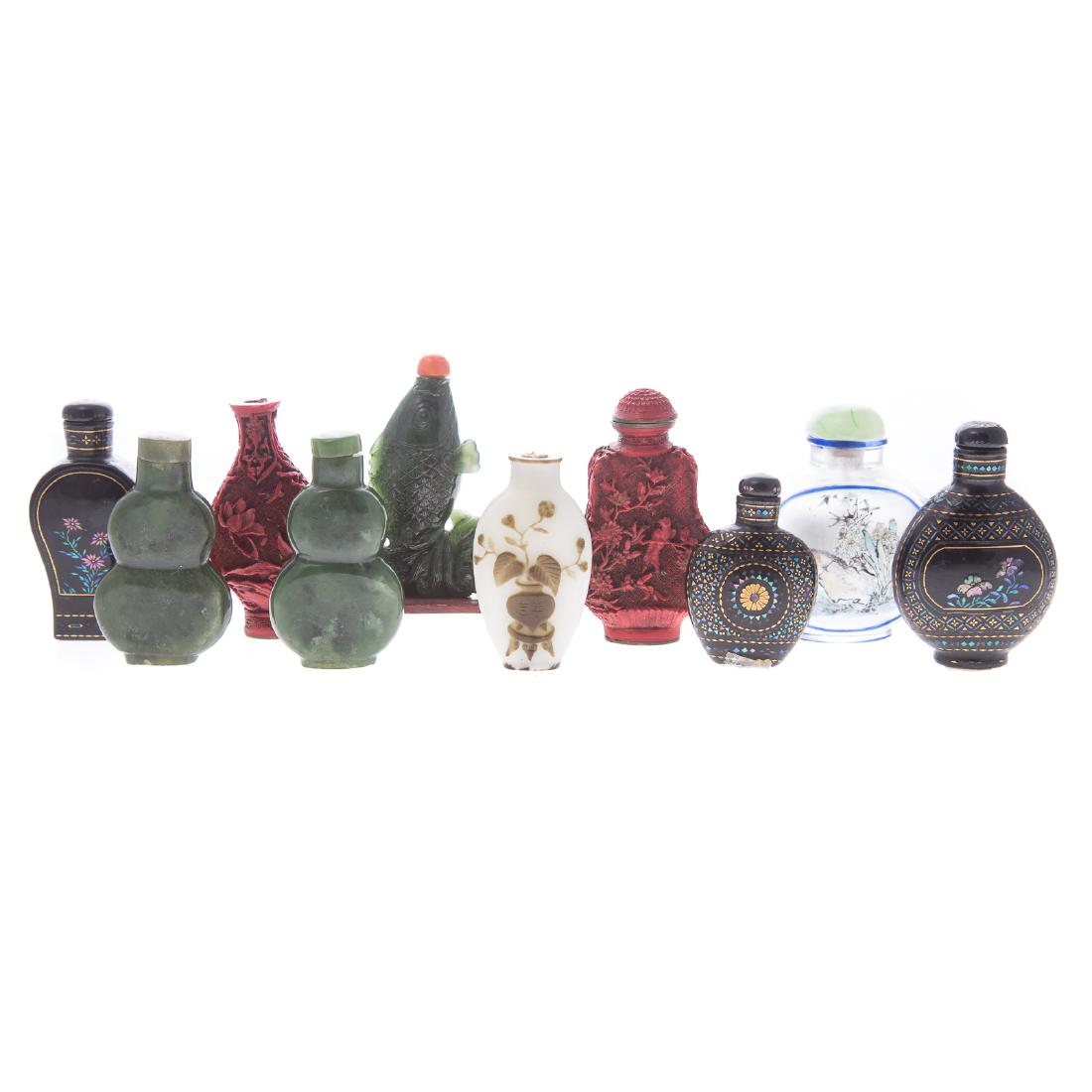 10 Chinese assorted snuff bottles (1 of 5)