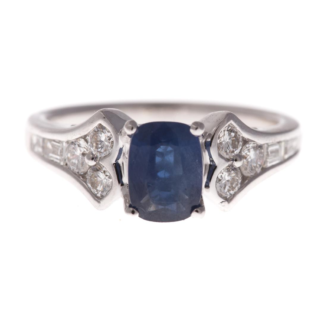 A Lady's 18K Sapphire & Diamond Ring (1 of 5)