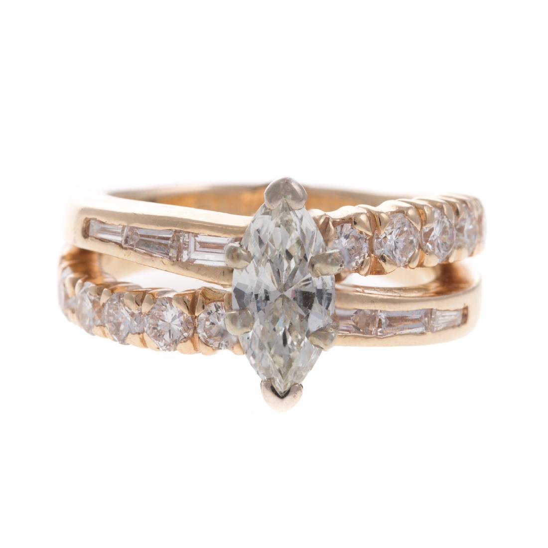 A Lady's Marquise Diamond Engagement Ring in 14K (1 of 3)