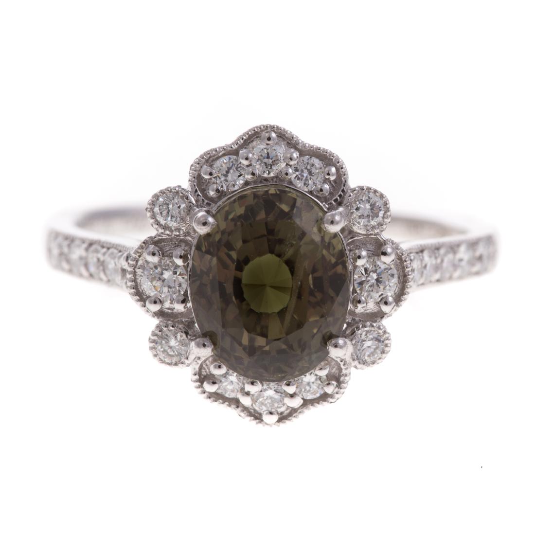 A Rare Platinum 2.76 ct Alexandrite & Diamond Ring (1 of 7)