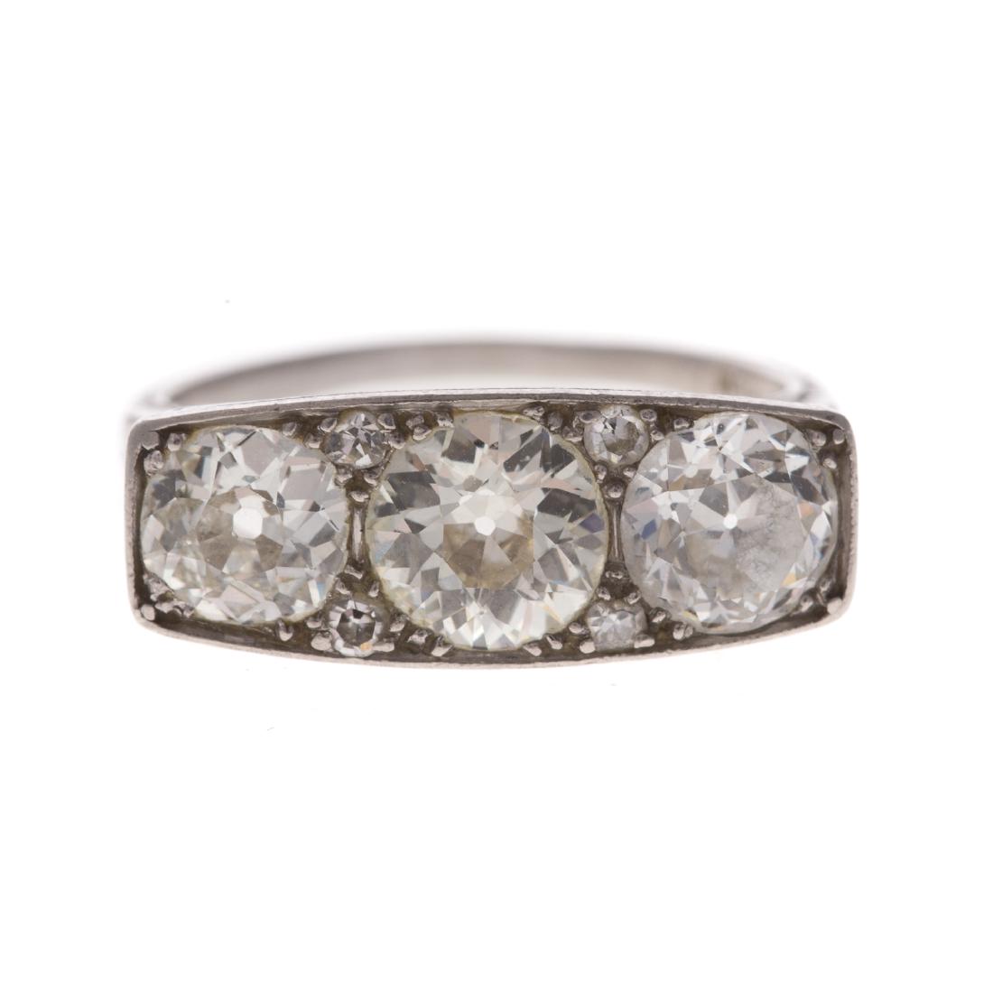 An Art Deco Filigree Diamond Ring in Platinum (1 of 4)