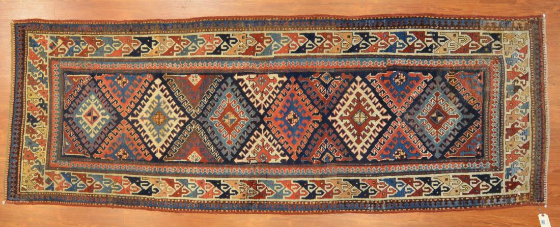 Antique Kazak runner, approx. 4.4 x 9.3 (1 of 6)