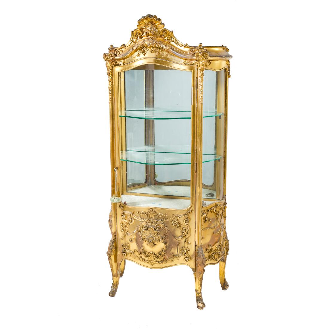 Louis XV style giltwood bombe vitrine (1 of 5)