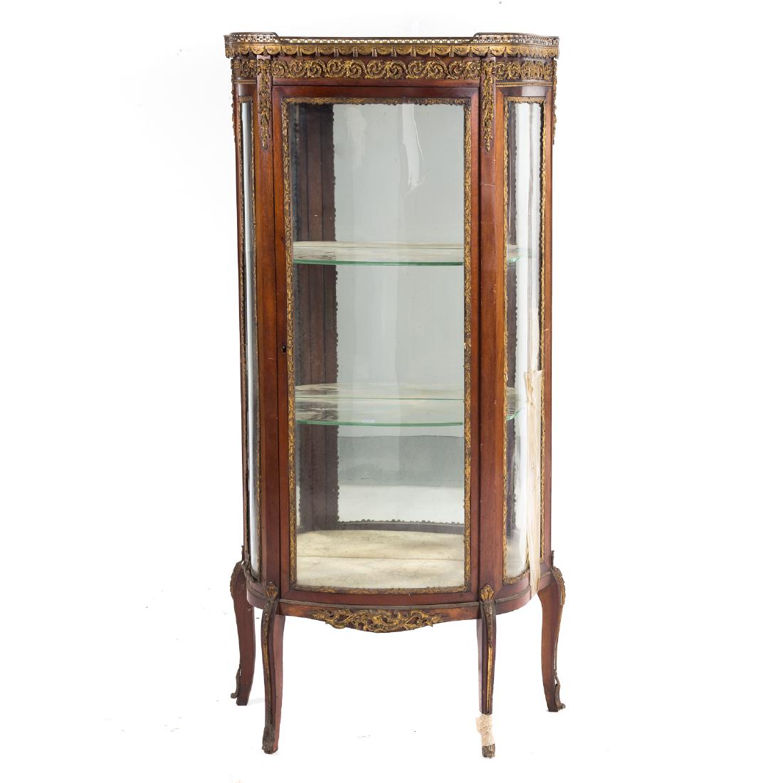 Louis XV style bronze mounted mahogany vitrine (1 of 6)