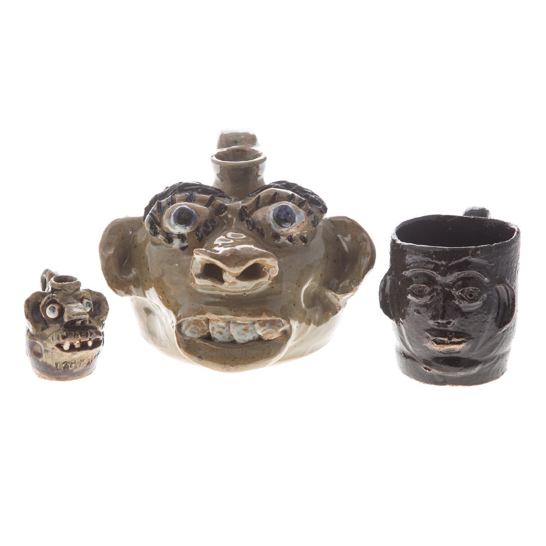 Three pieces of U.S. southern grotesque pottery (1 of 6)