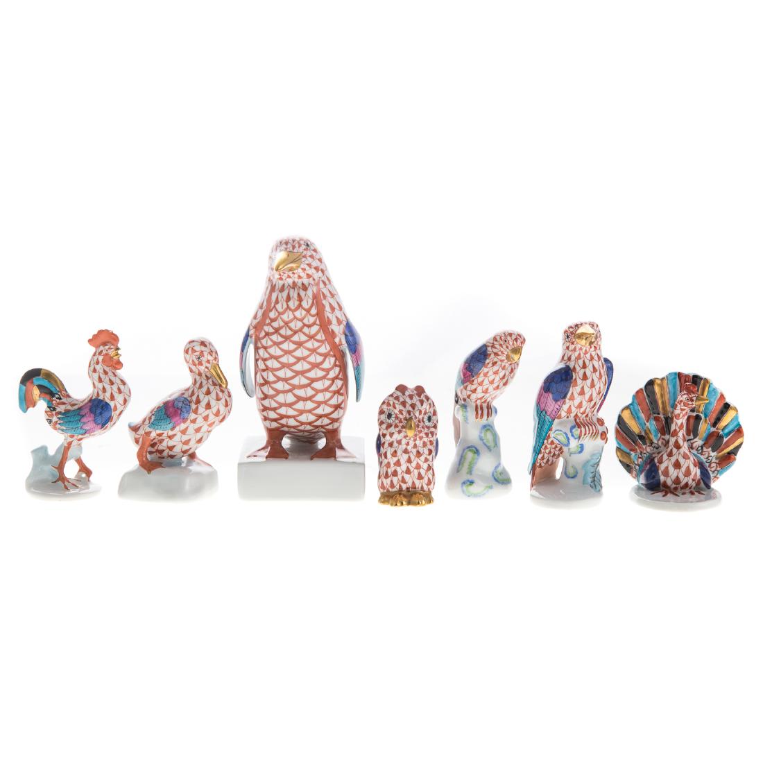 Seven Herend porcelain birds (1 of 6)