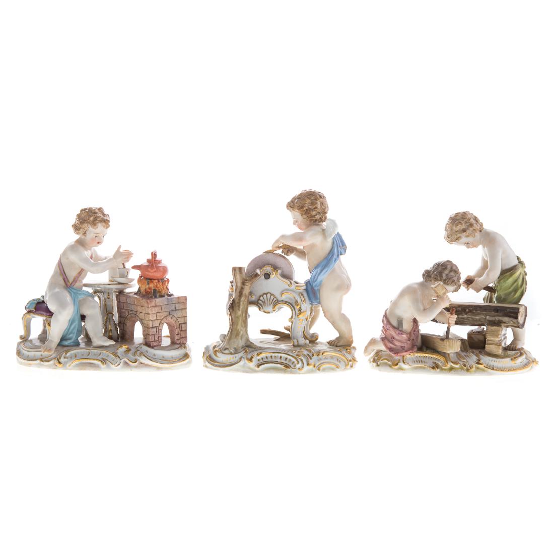 Three Meissen porcelain figural groups (1 of 7)