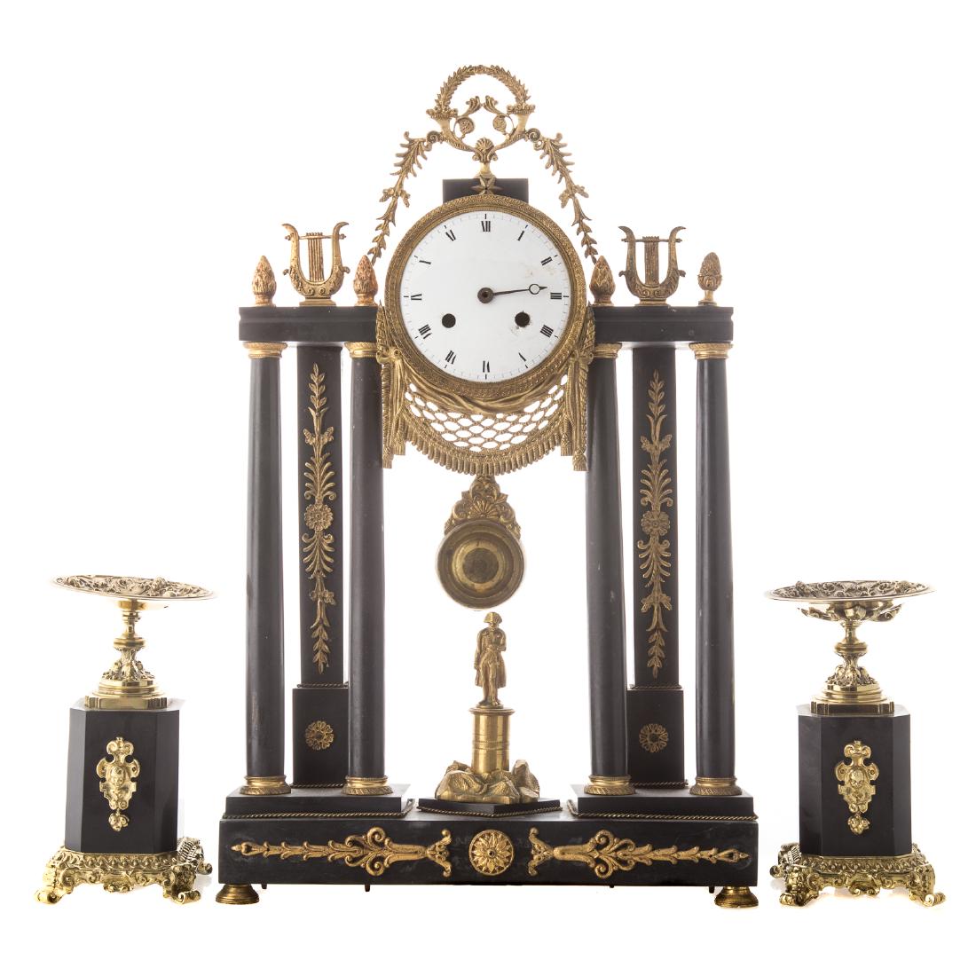 Napoleon III portico clock garniture (1 of 5)