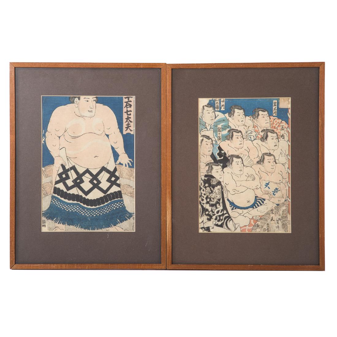 Two Japanese color woodblock prints (1 of 8)