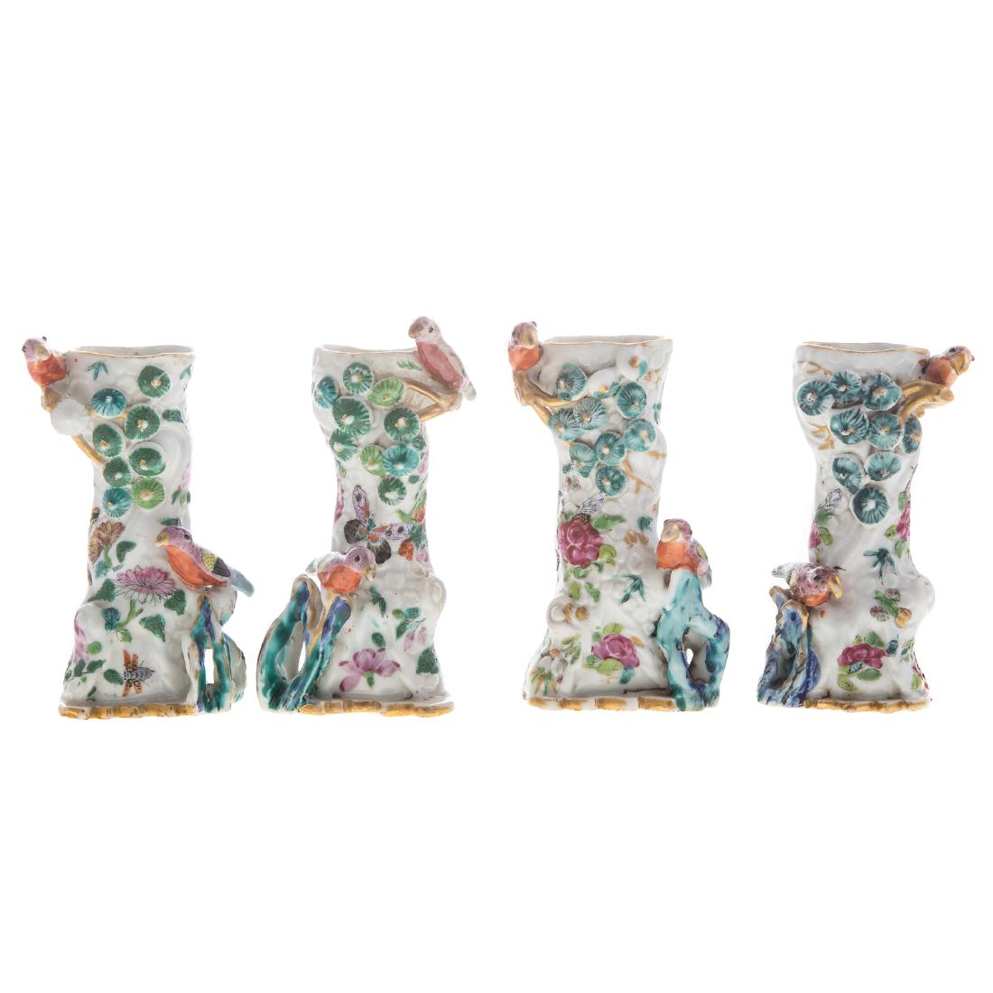 Rare set four Chinese Export bud table vases (1 of 6)