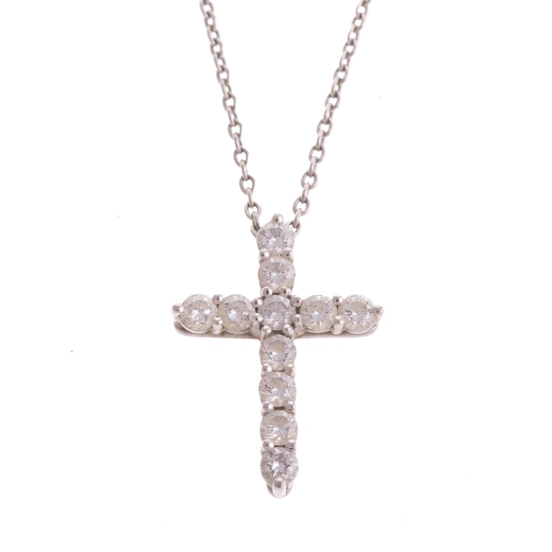 A Platinum Diamond Cross by Tiffany & Co. (1 of 5)