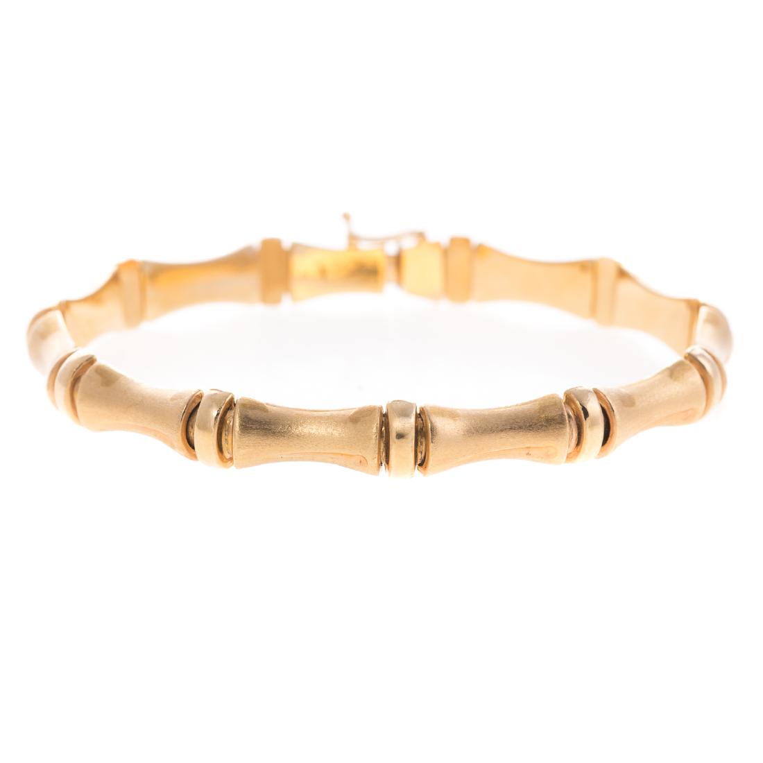 A Lady's Bamboo Bracelet in 14K Gold (1 of 4)
