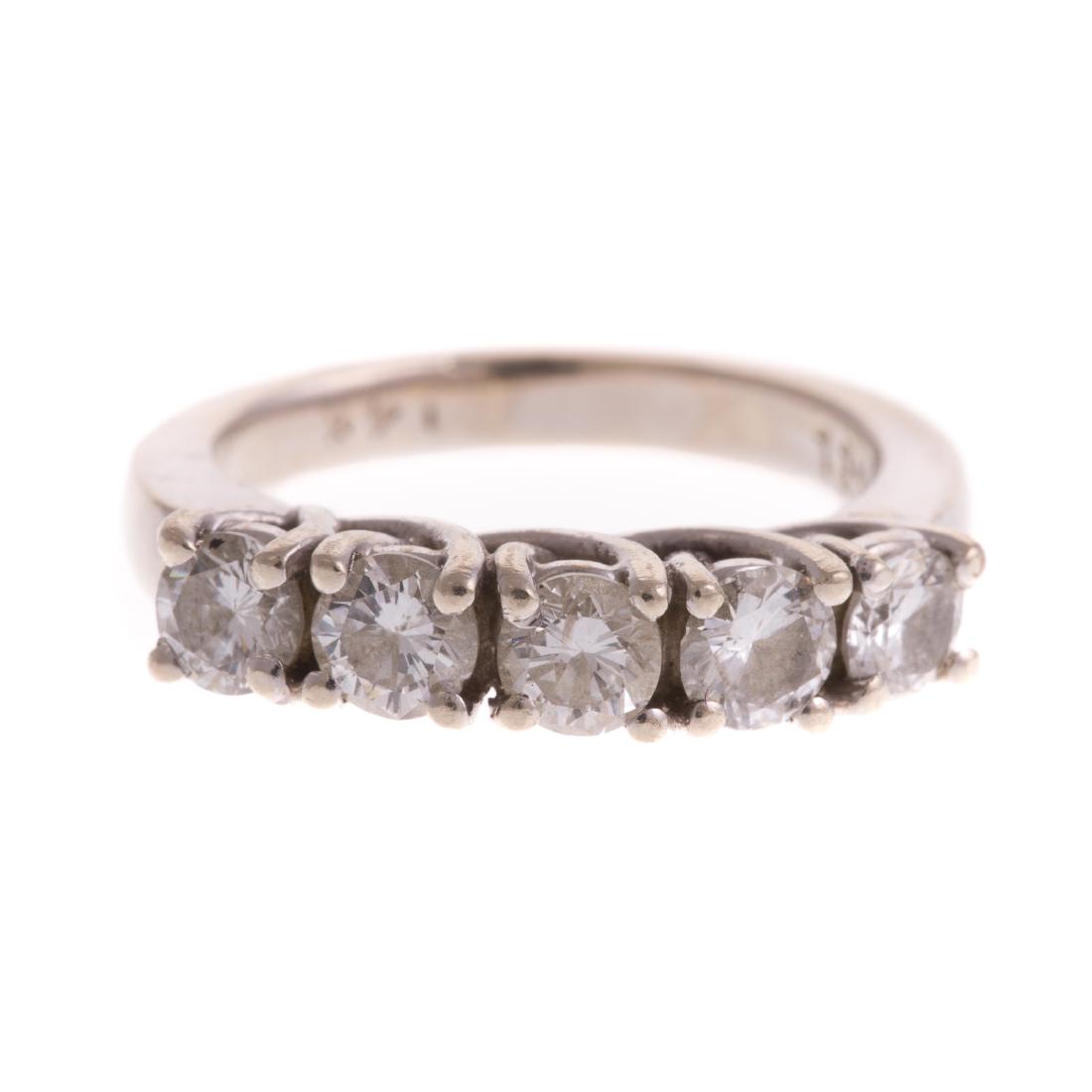 A Lady's Diamond Shared Prong Band in Gold (1 of 5)