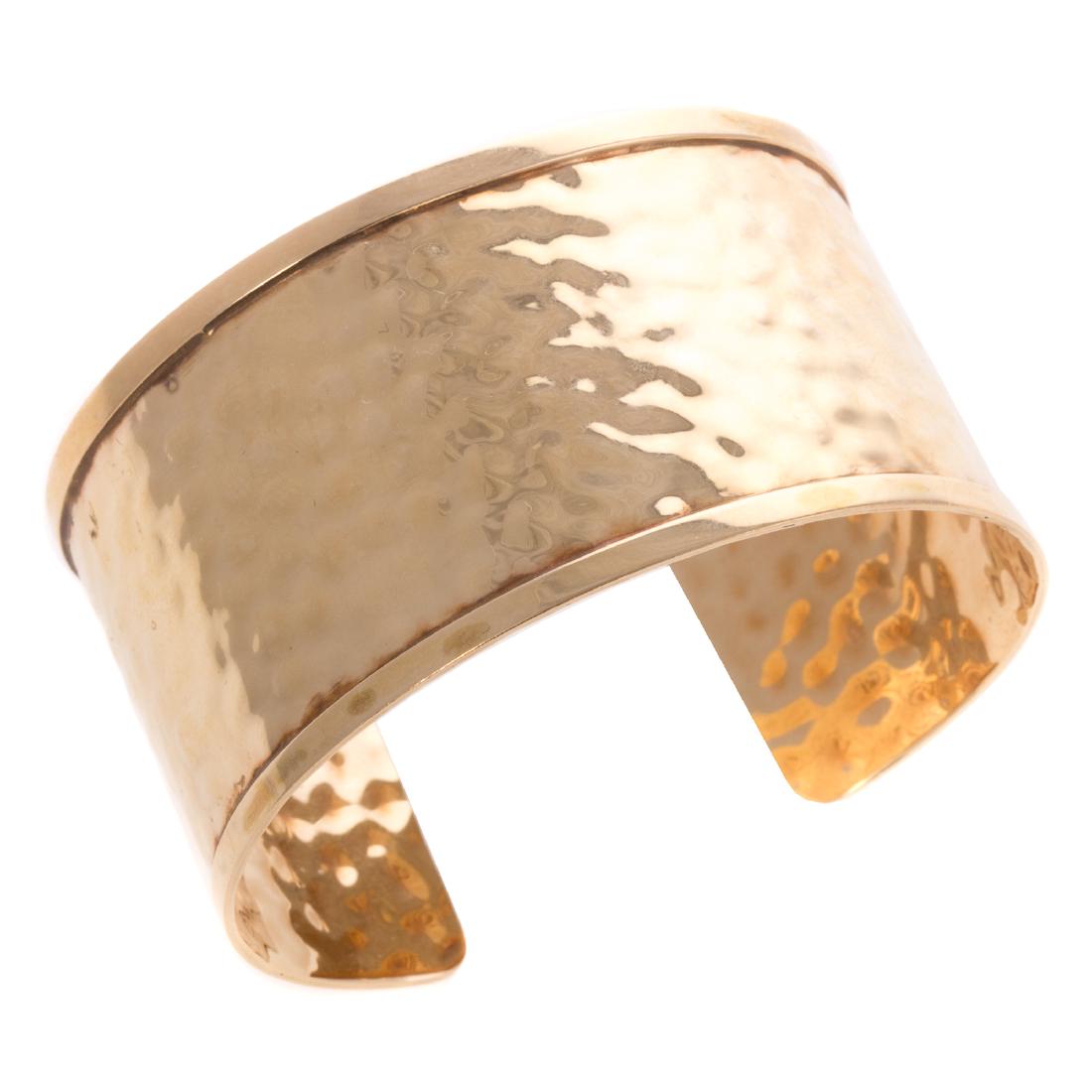 A Lady's Wide Cuff Bracelet in 14K Yellow Gold (1 of 4)