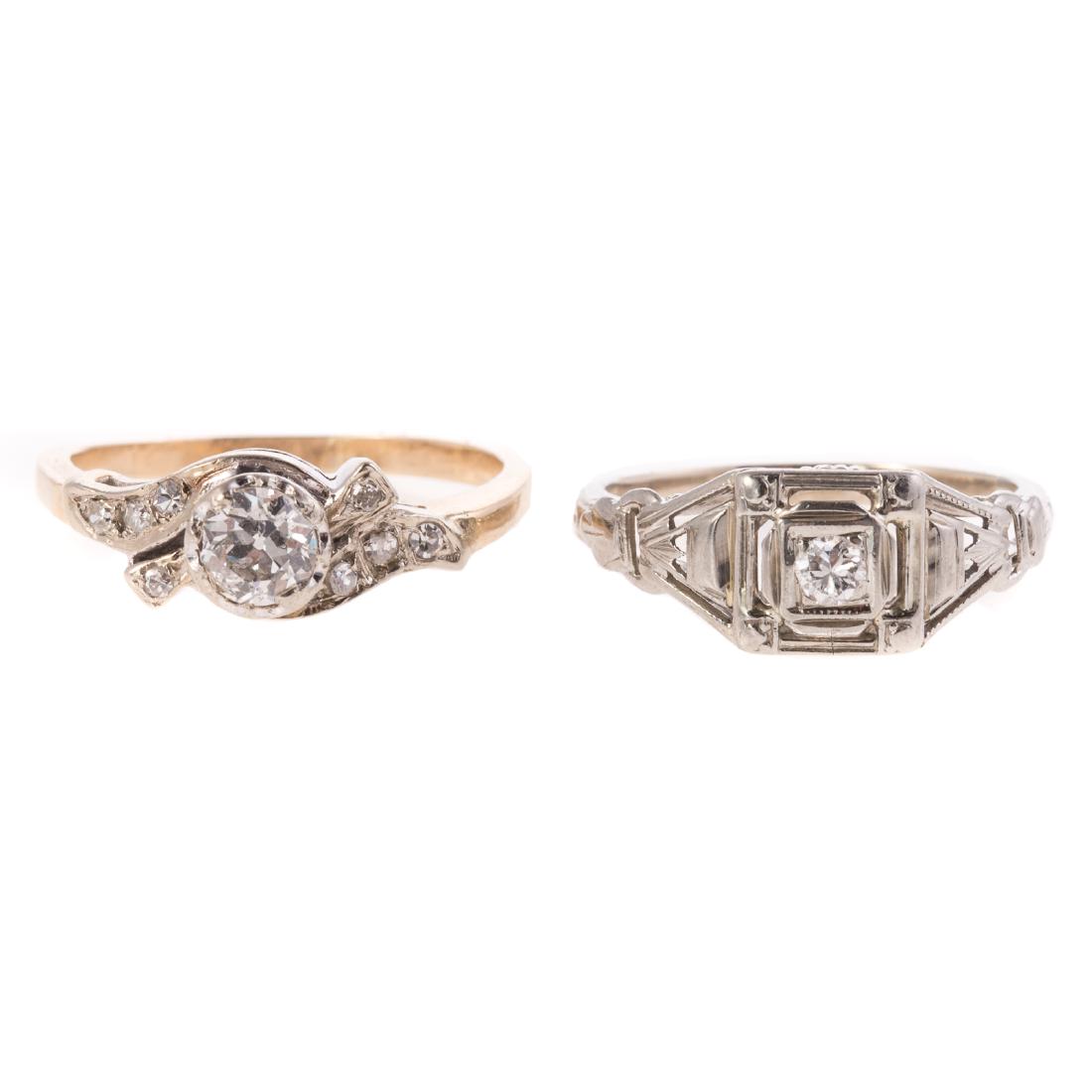 A Pair of Lady's Vintage Diamond Rings (1 of 4)