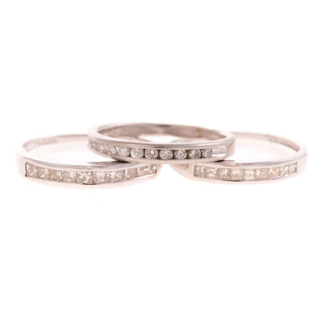 A Trio of Platinum Diamond Stackable Bands (1 of 5)