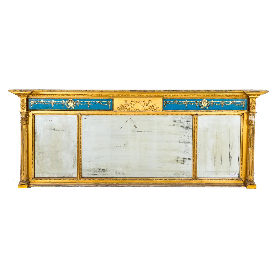 Regency giltwood & eglomise overmantel mirror (1 of 5)