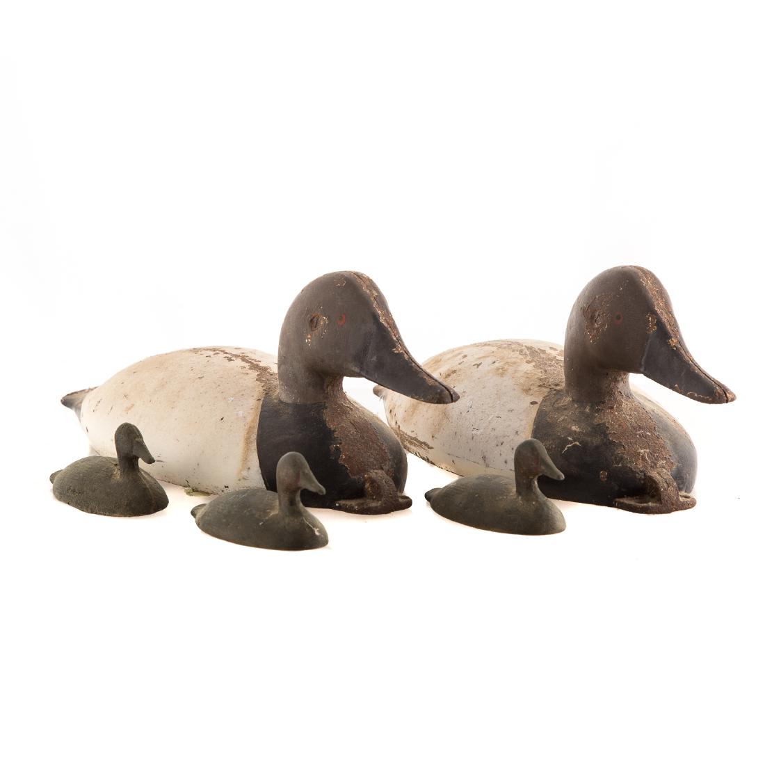 Pair painted cast iron duck sink box weights