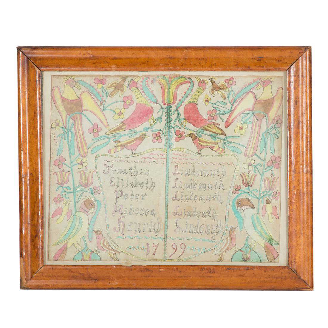 Late 18th century Pennsylvania Dutch Fraktur