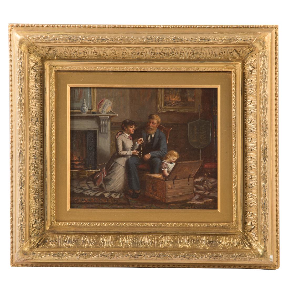 Charles Frederick Lowcock. Domestic Scene, oil (1 of 4)