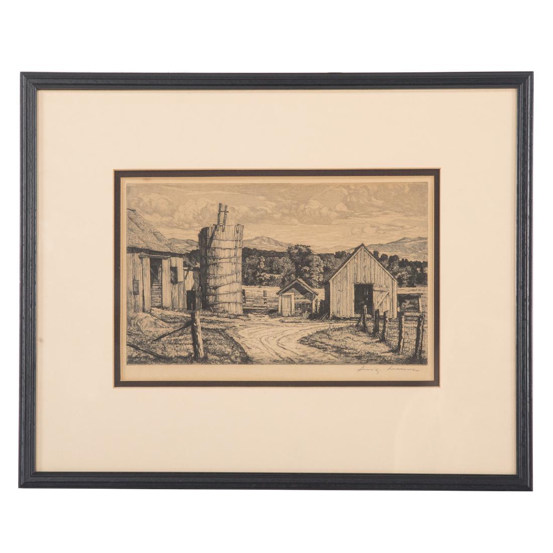 Luigi Lucioni. "Restful Ruins," etching (1 of 4)