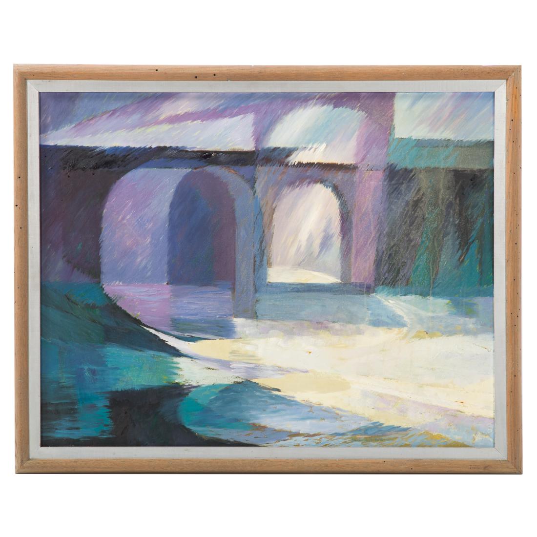 Bennard Perlman. Bridge, oil on masonite (1 of 3)