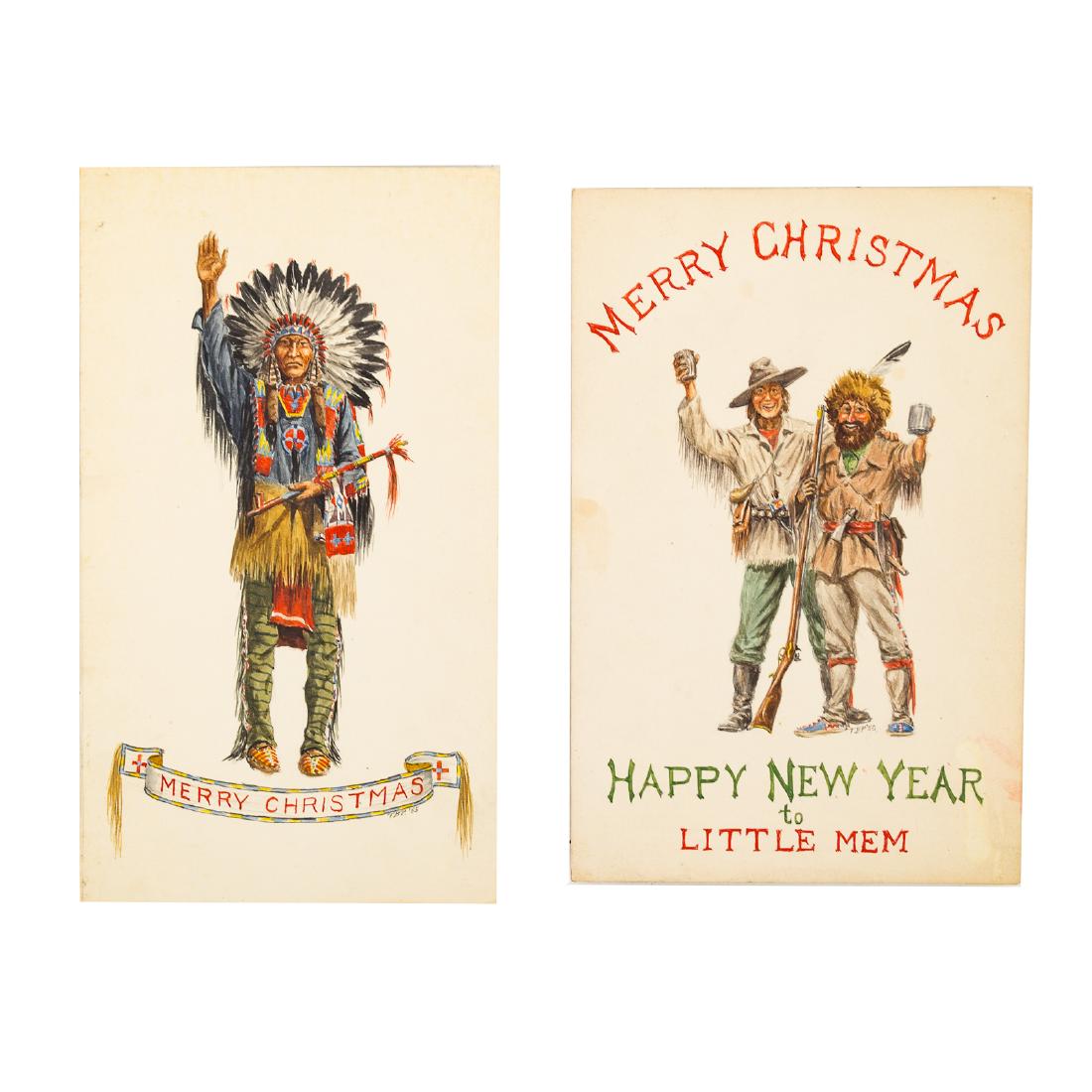 Theodore B. Pitman. Pair of Western gouaches (1 of 4)