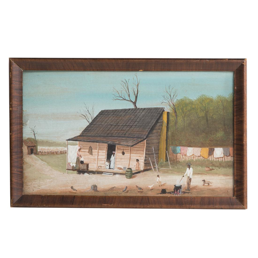 Artist Unknown, e 20th c. The Outskirts, gouache (1 of 3)
