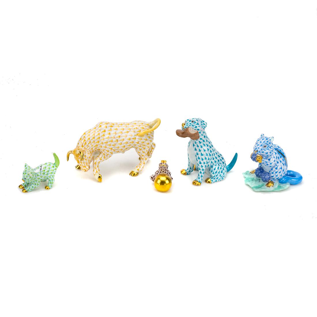 Five Herend porcelain animals (1 of 6)