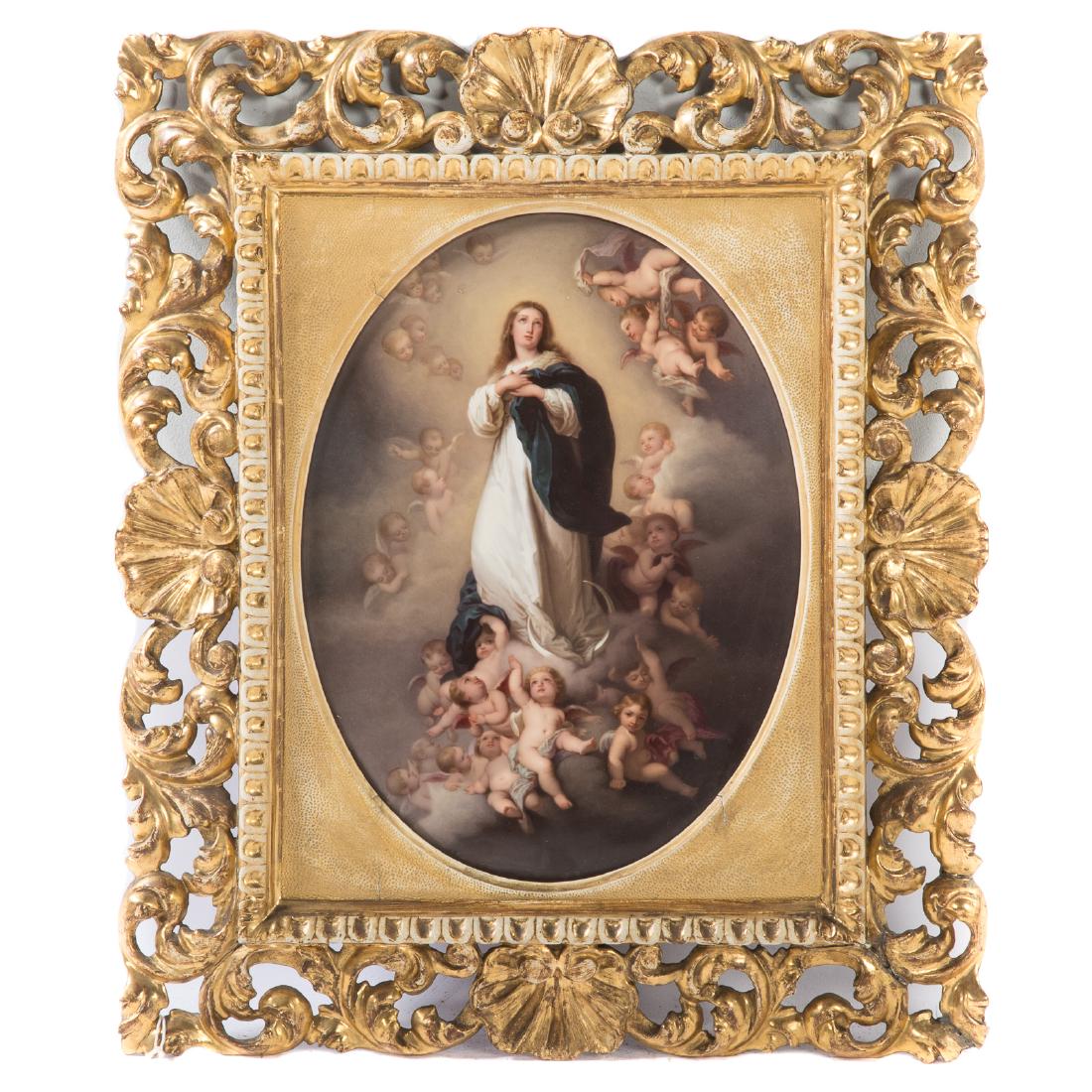 KPM porcelain oval plaque: Madonna Magnificant (1 of 4)
