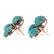A Pair of Ladies 14K Turquoise Earrings - 3
