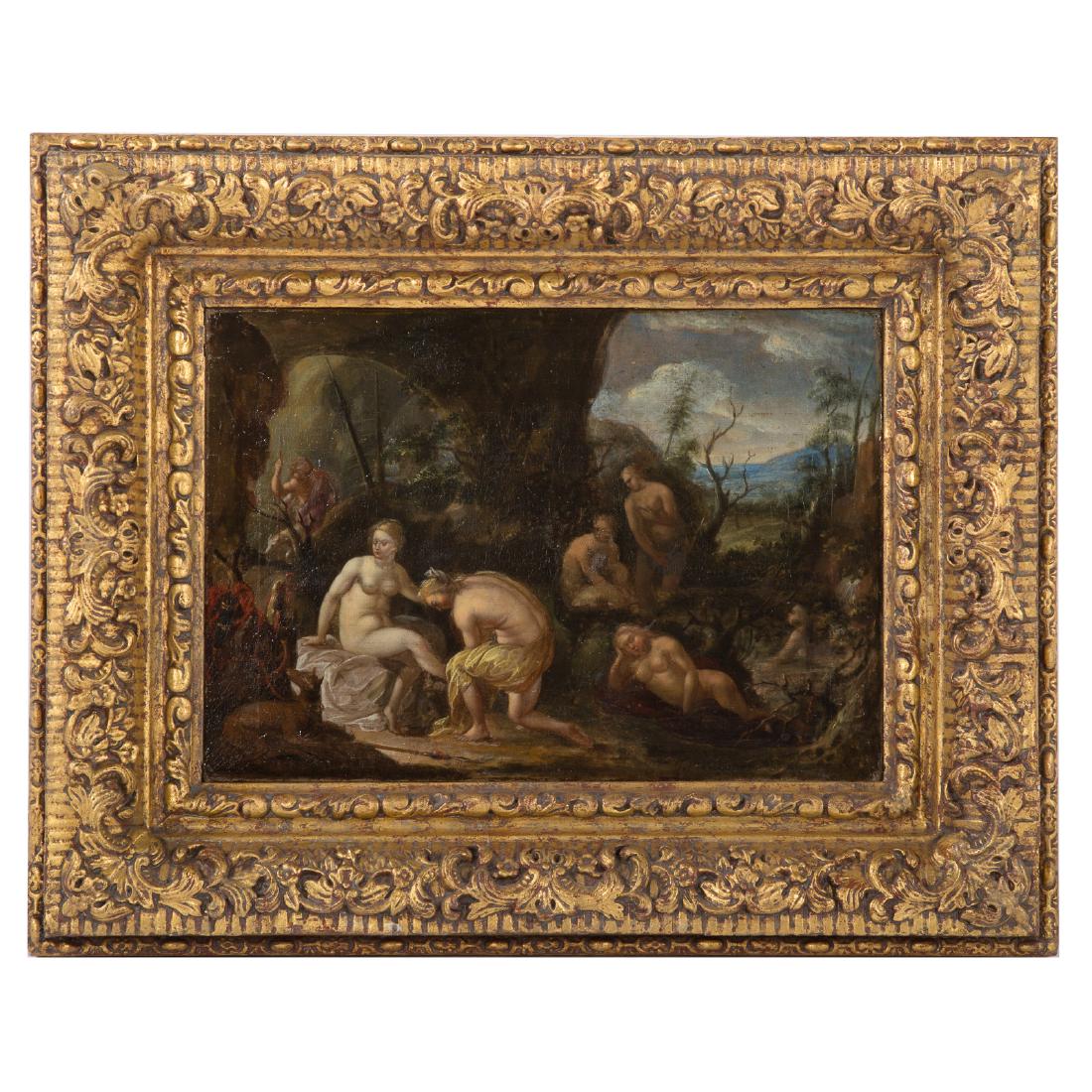 Flemish School, 17th c. Diana and Actaeon, oil (1 of 3)