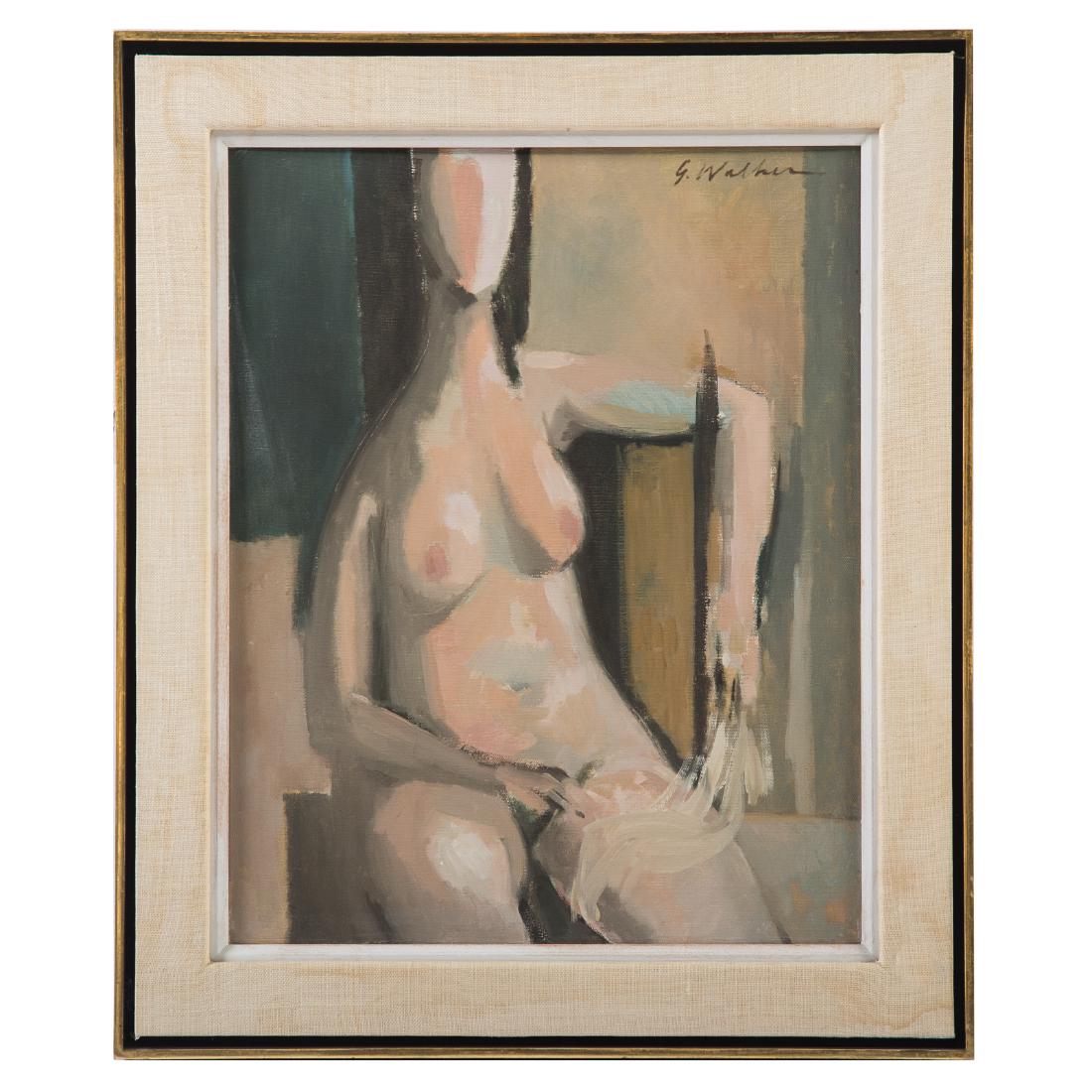 Glen Walker. Female Nude, oil on canvas: (American, 1927-1988). Signed "G. Walker" ur, 20 x 16 in., framed; Private estate, Baltimore, MD