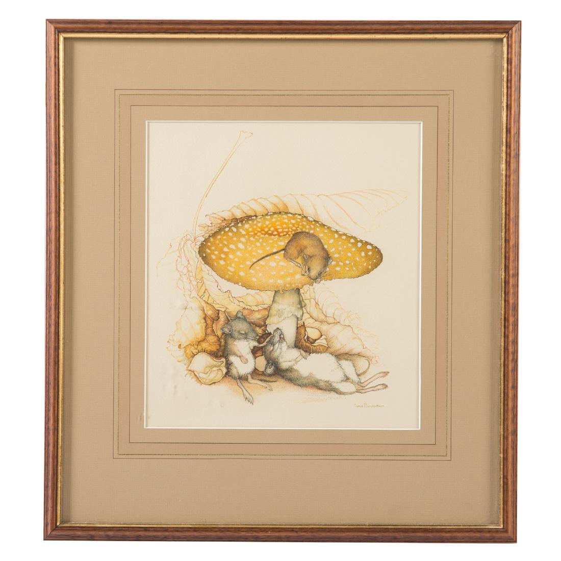 Zena Bernstein. The Mouse's Nap, watercolor (1 of 4)