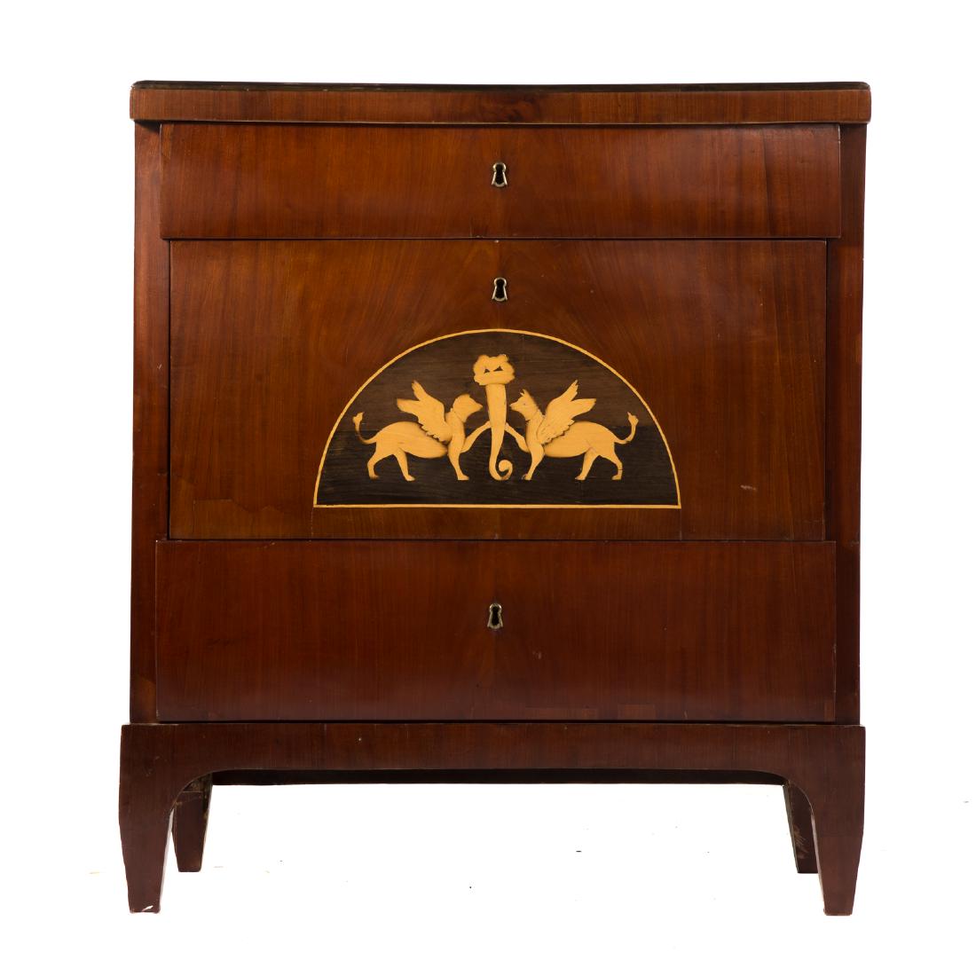 Biedermeier cherry veneer inlaid commode (1 of 5)