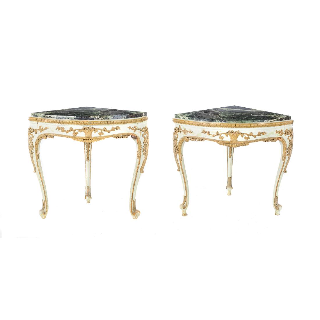 Pair Italian Louis XV style corner consoles (1 of 10)