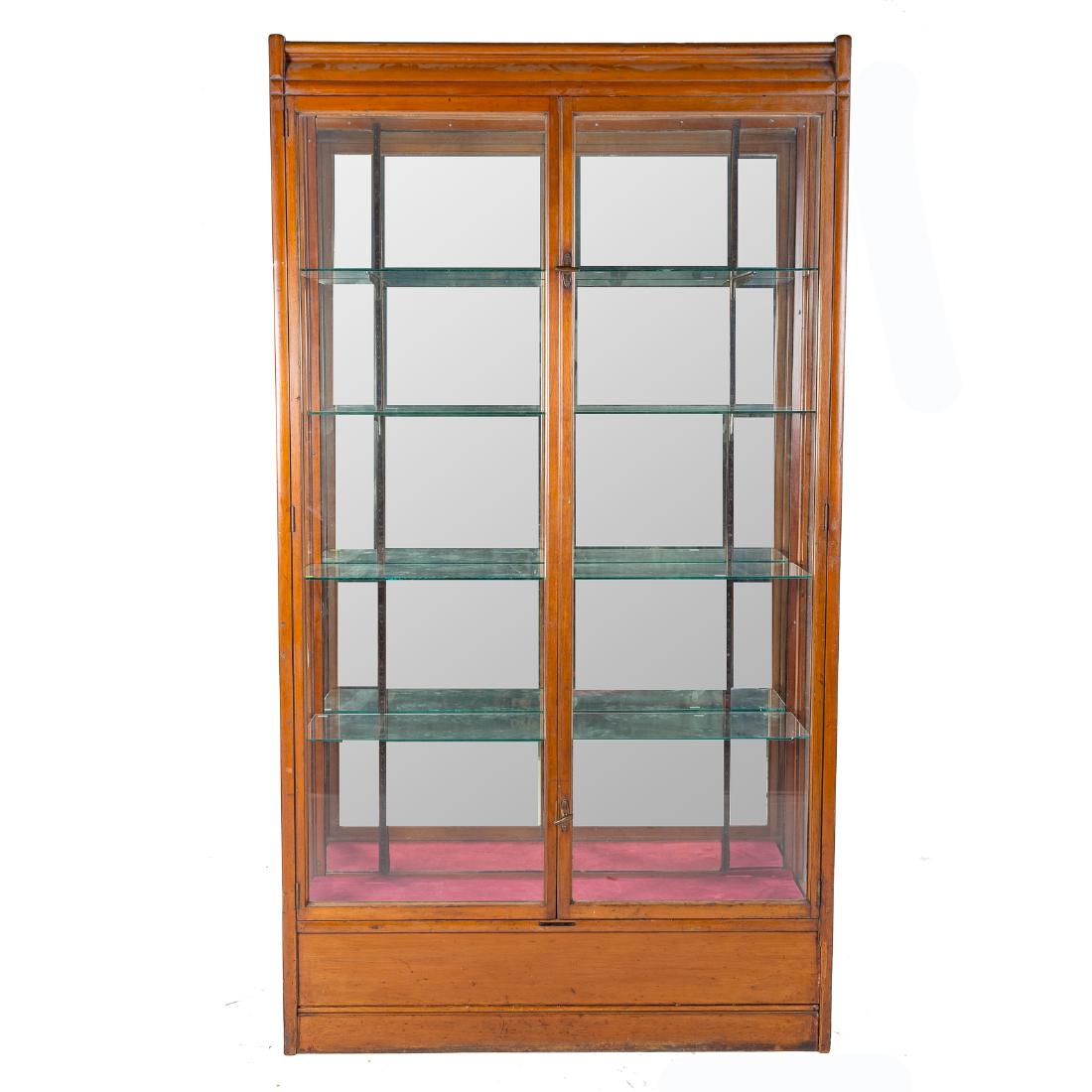 Edwardian walnut & glass display cabinet (1 of 6)