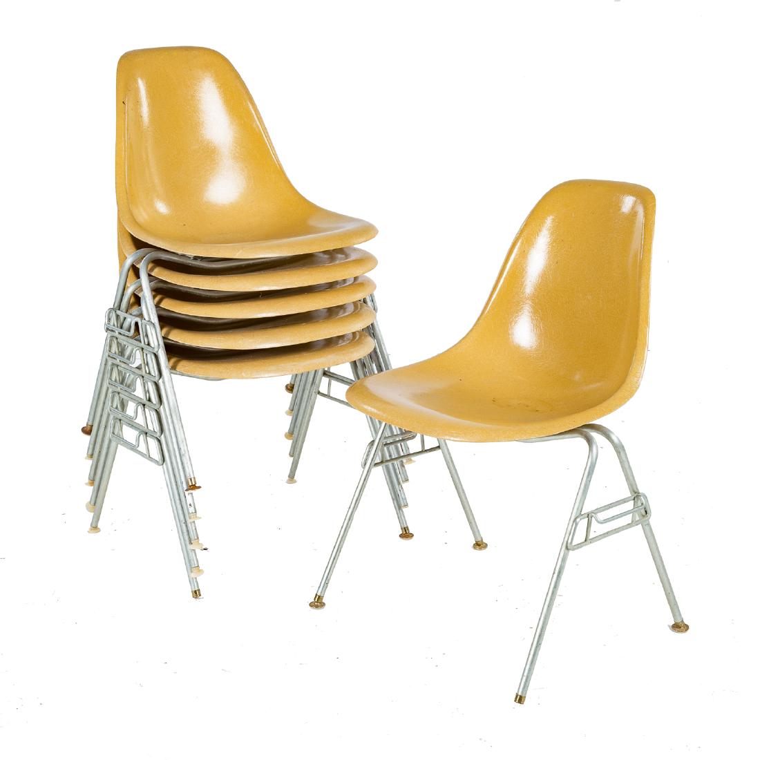 Six Eames molded fiberglass chairs (1 of 4)