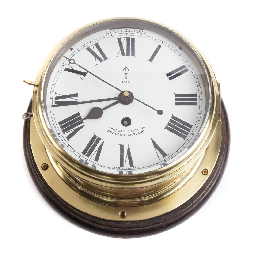 Prescott Clock Co. brass Bulkhead clock (1 of 6)