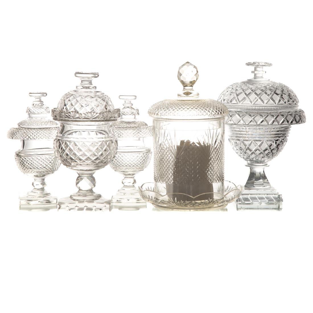 Five pieces Anglo-Irish cut glass (1 of 3)