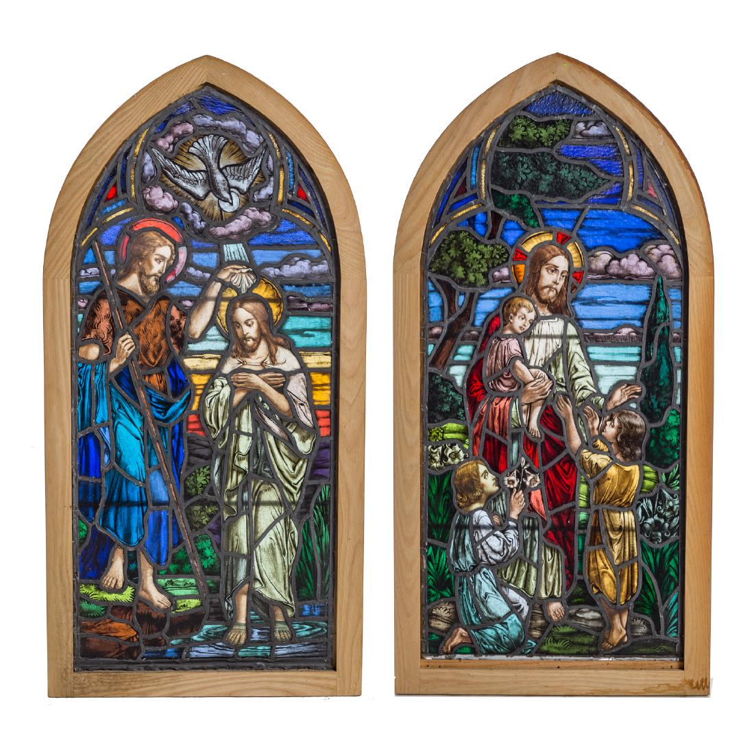 Two religious stained glass windows (1 of 5)